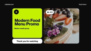 Videohive Modern Food Menu Product Promo template preview