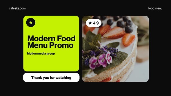 Videohive Modern Food Menu Product Promo template preview