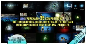 Motion Graphics Displays And Particles Bundle Pack Video Displays template preview