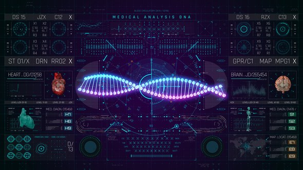 Videohive HUD PRO Medical DNA Elements template preview
