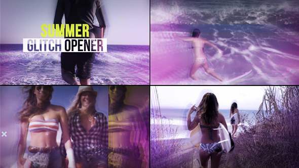 Videohive Summer Glitch Opener Video Displays template preview