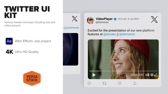 Videohive Twitter Tweets Animated Interface Kit Elements template preview