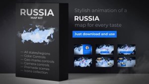 Videohive Russia Map - Russian Federation Map Kit Video Displays template preview
