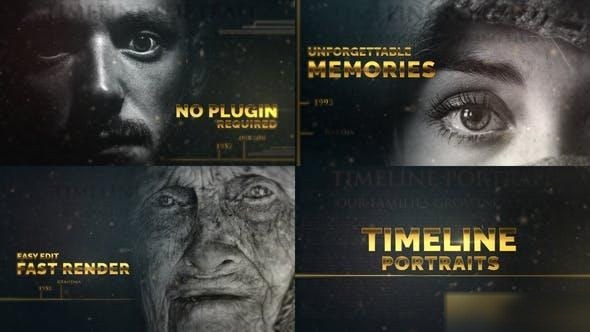 Videohive Timeline Portraits Slideshow Openers template preview