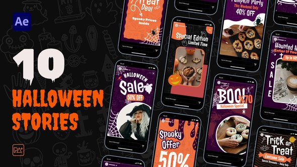 Videohive Halloween Sale Social Media Stories For AE Openers template preview