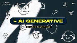 Videohive AI Generative Collage Transitions | Vertical | After Effects Elements template preview