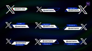 Videohive Twitter X Glitch Lower Thirds | After Effects Elements template preview
