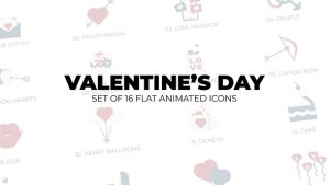 Videohive Valentine's day - Set of 16 Animation Icons Elements template preview
