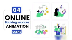 Videohive Online banking services illustration Animation Elements template preview