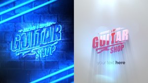Videohive Grunge Neon Logo Reveal Logo Stings template preview