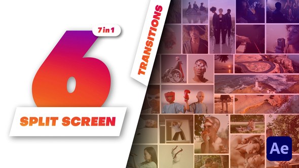 Videohive Multiscreen Transitions - 6 Split Screen Elements template preview