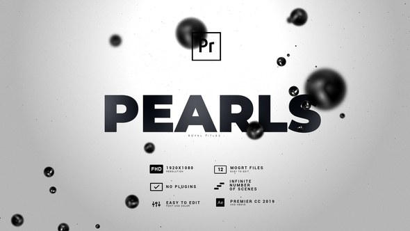 Black Pearls Awards Titles | Light Version MOGRT Premiere Pro template preview