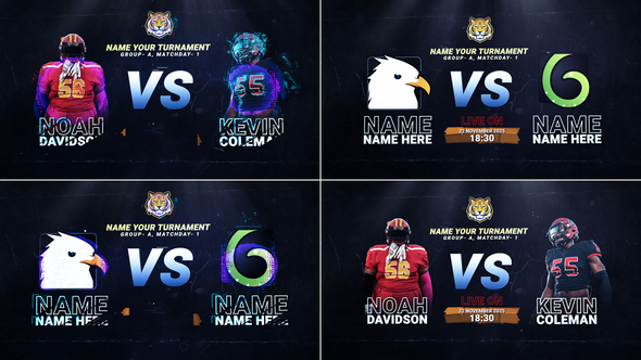 Videohive Sports Team VS Team Card // Sports VS Card // Football Scoreboard VS Openers template preview