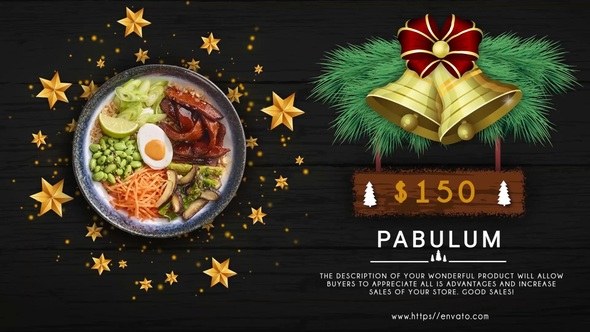 Videohive Merry Christmas Menu Restaurant Promo Product Promo template preview
