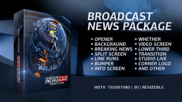 Videohive Broadcast News Package 60841960 Broadcast-packages template preview