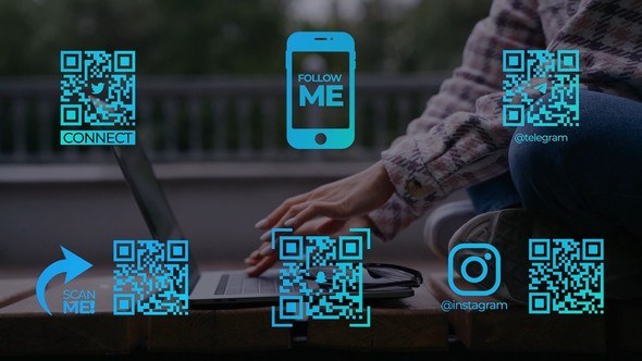 Videohive QR Social Media Titles template preview