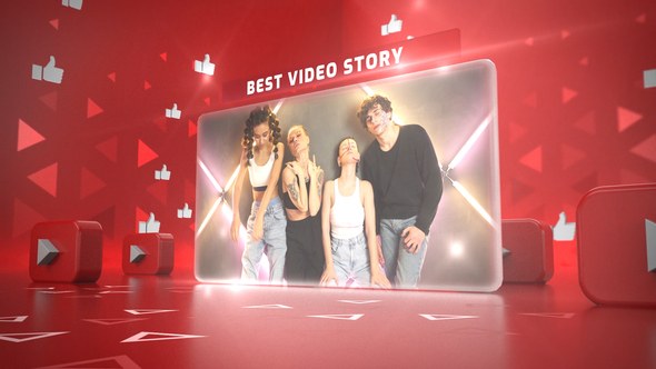3d Youtube Opener Premiere Pro template preview