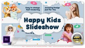 Happy Kids Bright Slideshow Premiere Pro template preview
