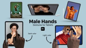 Tablet Male Hand Gestures for Premiere Pro Premiere Pro template preview