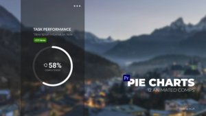 Infographics Pie Charts | MOGRT Premiere Pro template preview