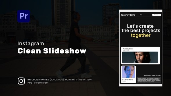 Instagram Clean Slideshow for Premiere Pro Premiere Pro template preview