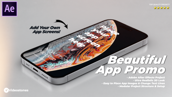 Beautiful App Promo - 3d App Mockup Demonstration Video Video Displays template preview