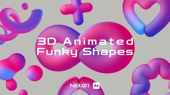 Videohive 3D Animated Funky Shapes Elements template preview