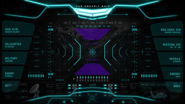 Videohive HUD PRO Military Cockpit 1 Elements template preview