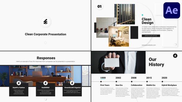 Videohive Clean Corporate Presentation for After Effects Openers template preview
