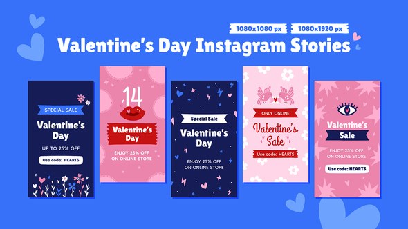 Videohive St. Valentines Stories Elements template preview
