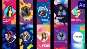 Videohive Colorful Liquid Stories Slideshow | After Effects Openers template preview