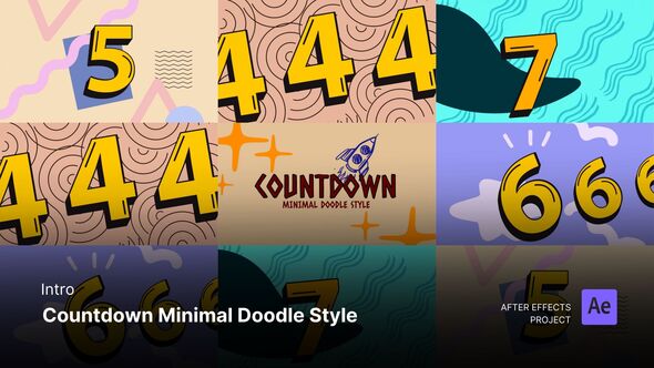 Videohive Intro/Opening - Countdown Minimal Doodle Style After Effects Project Files Openers template preview