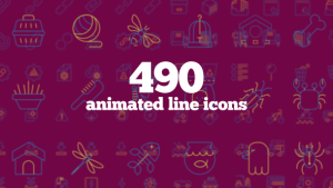 490 Animated Line Icons Video Displays template preview