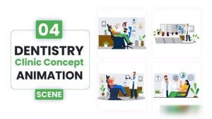 Videohive Dentistry clinic Concept illustration Scene Animation | After Effect Template Video Displays template preview