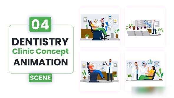 Videohive Dentistry clinic Concept illustration Scene Animation | After Effect Template