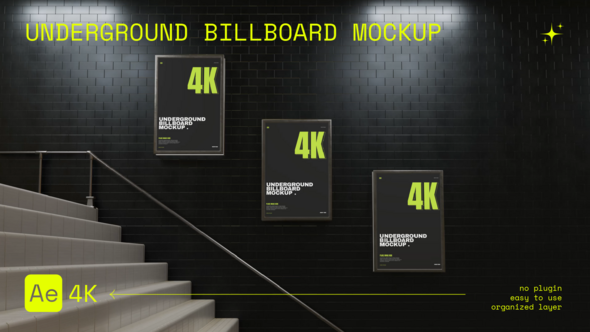 Videohive Underground Billboard Mockup Product Promo template preview
