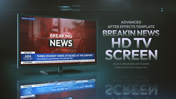Videohive Breaking News HD TV Screen Video Displays template preview