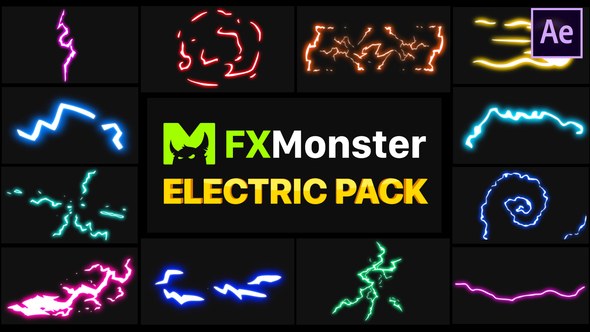 Electricity Elements | After Effects Video Displays template preview