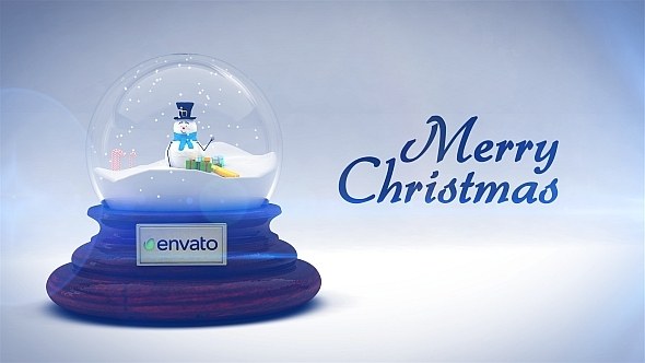 Merry Christmas Snow Globe Video Displays template preview