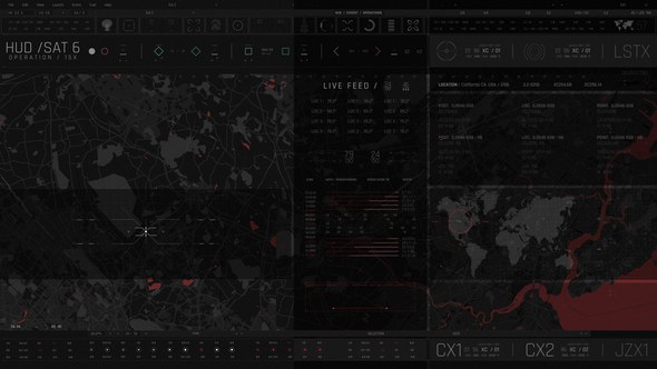 Videohive HUD Covert Operations Satellite 6 Elements template preview