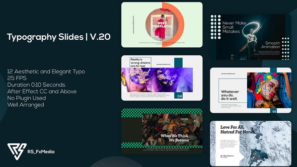 Videohive Typography - Minimal, Dynamic and Modern Slides V.20 Product Promo template preview