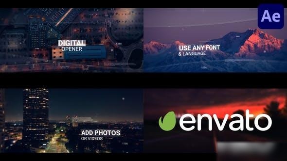 Videohive Digital Opener for After Effects Openers template preview