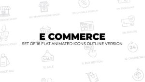 Videohive E commerce - Set of 16 Animated Line Icons Elements template preview