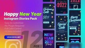 Videohive Happy New Year Instagram Stories Broadcast-packages template preview