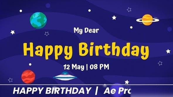 Videohive Happy Birthday Cosmic