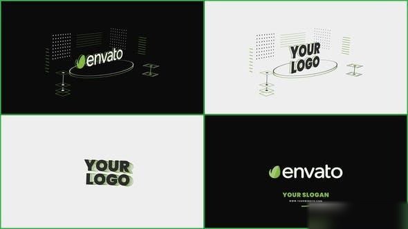 Videohive 3D Isometric Logo Animation Logo Stings template preview