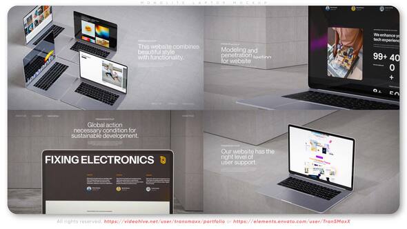 Videohive Monolite Laptop Mockup Product Promo template preview