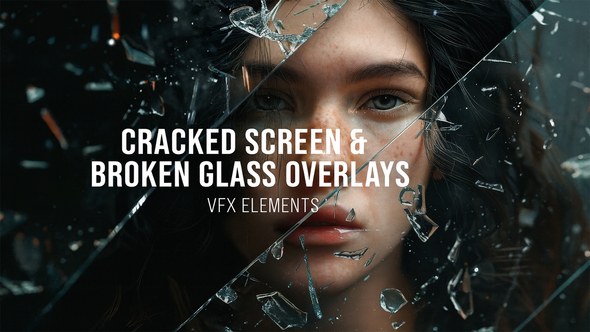 Videohive Cracked Screen & Broken Glass Overlays вЂ“ VFX Elements Elements template preview