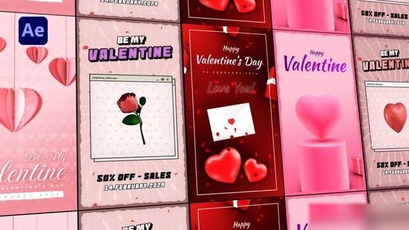 Videohive Valentines Day Stories Pack Openers template preview