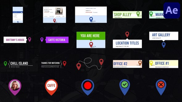 Videohive Location Pin Titles for After Effects Titles template preview